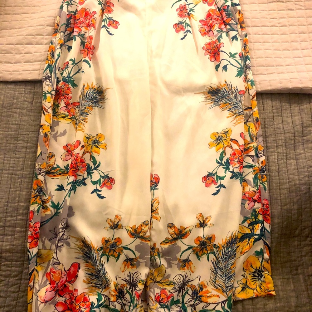 Wide leg flowy floral pants